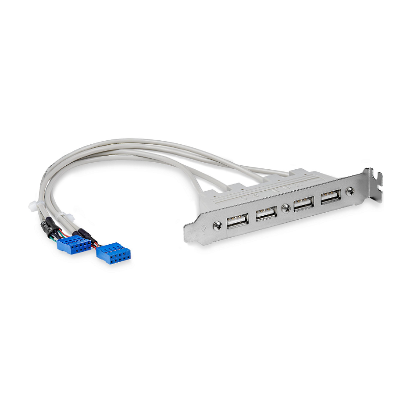 StarTech USBPLATE4 4 Port USB A Female Slot Plate Adapter 